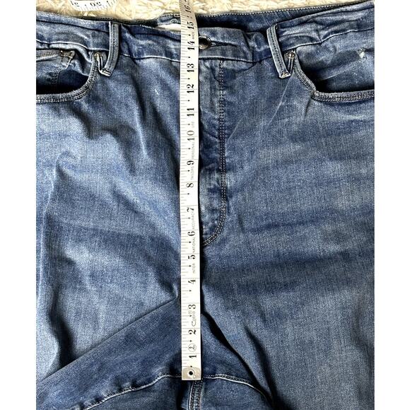 Good American Good Legs High Rise Ripped Skinny Crop Jeans in Blue261 Wm Sz 24 - Picture 6 of 11